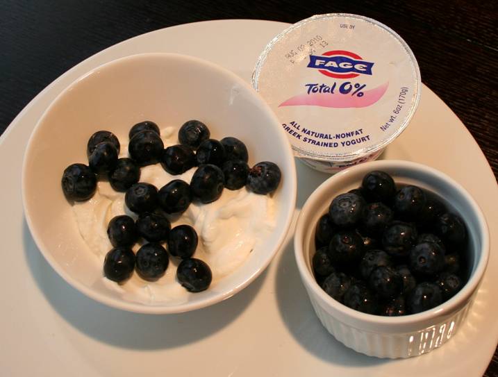 blueberries and yogurt