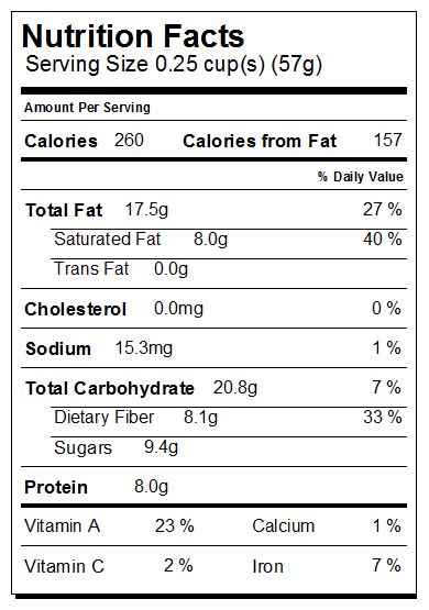 Power trail Mix Nutrition Facts