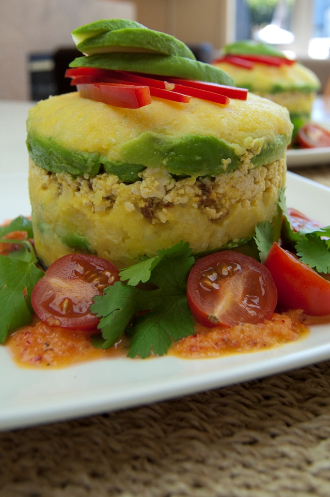 LOW Veggie Causa with Tofu