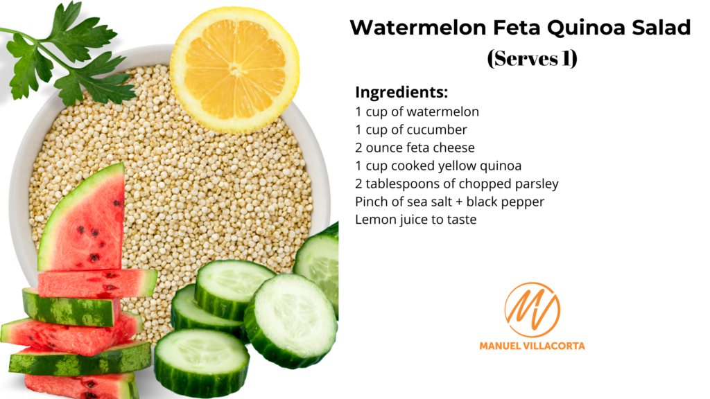 watermelon feta quinoa salad
