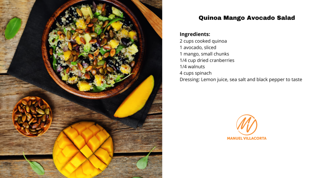 Quinoa Mango Avocado Salad Recipe Card