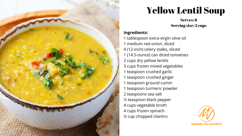 yellow lentil soup recipe card