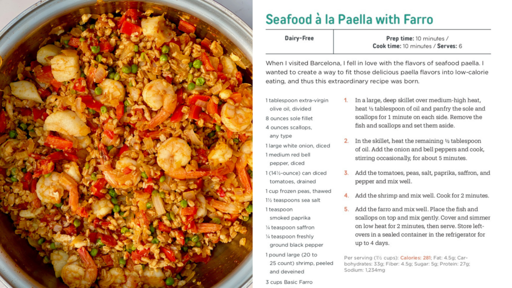 seafood paella recipe card