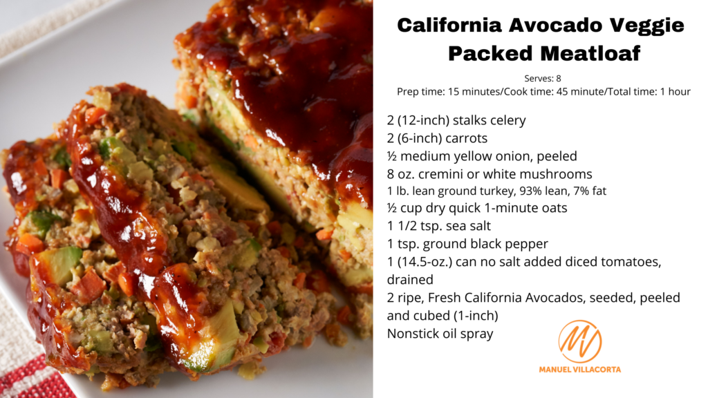 california avocado veggie packed meatloaf