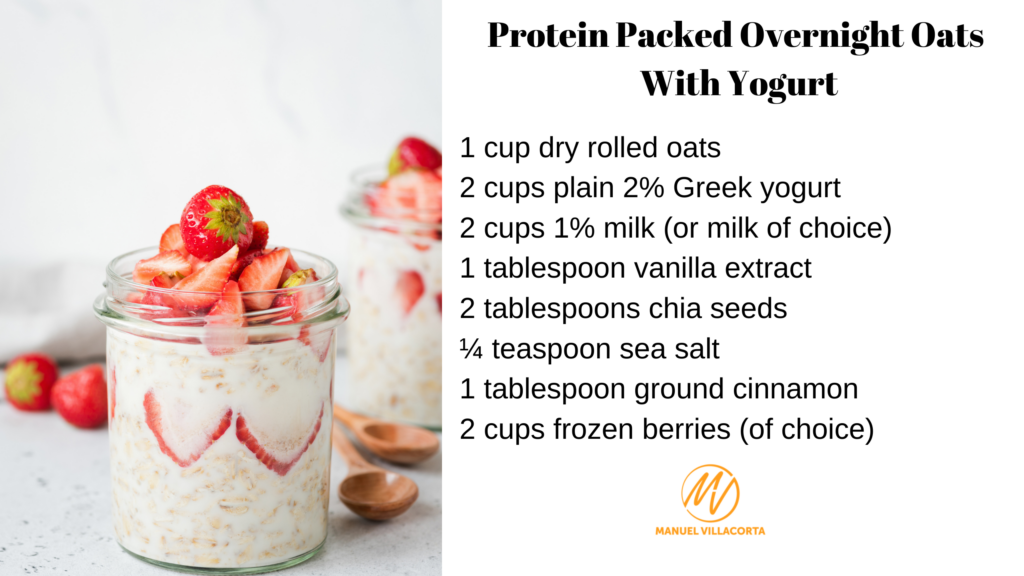protein packed overnight oats with yogurt