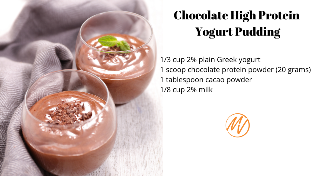 chocolate high protein yogurt pudding