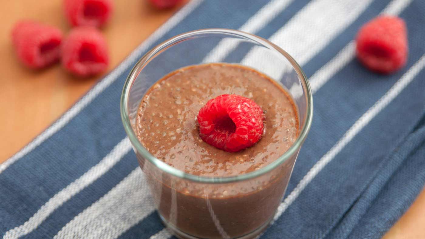 raspberry chocolate avocado pudding