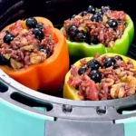 up close Air fryer stuffed bell peppers