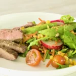 air fryer steak with salad