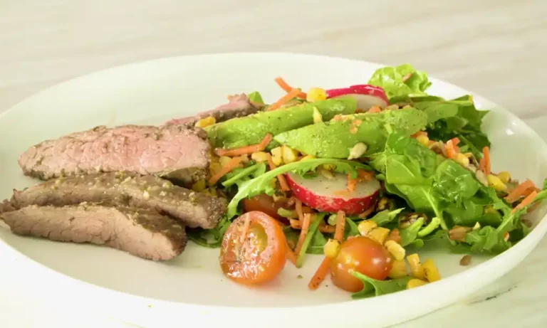 air fryer steak with salad