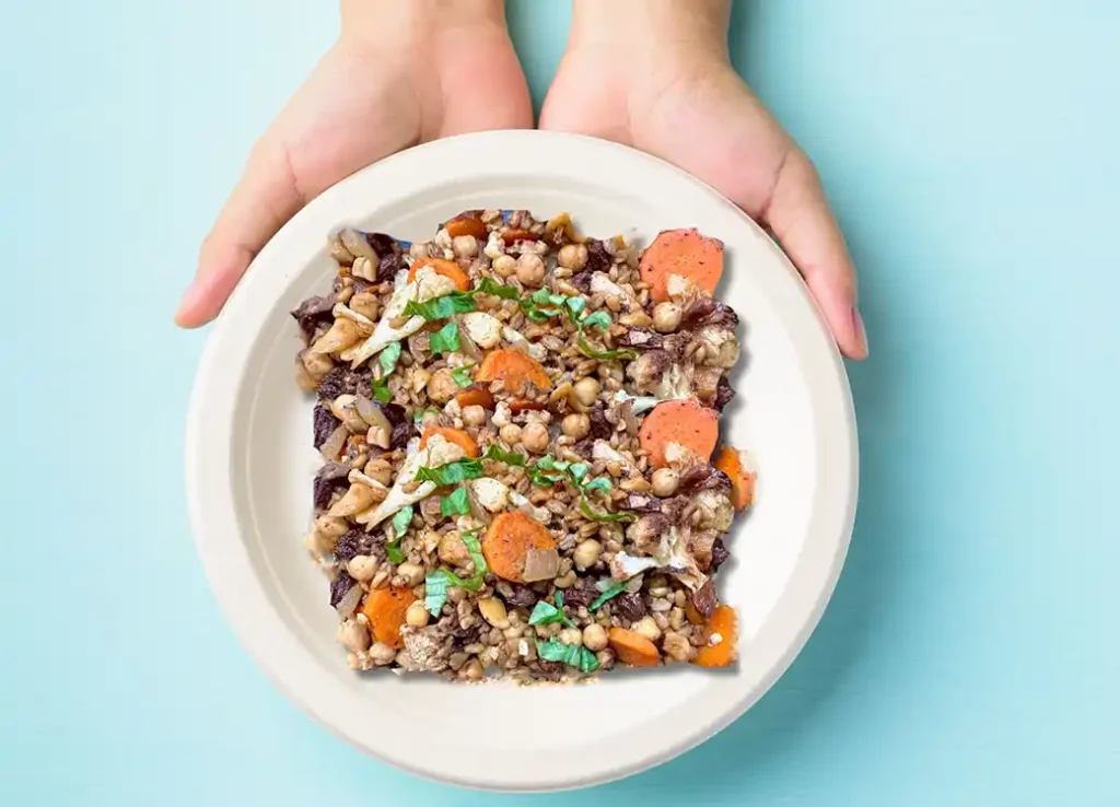 moroccan chickpeas with chicken and farro