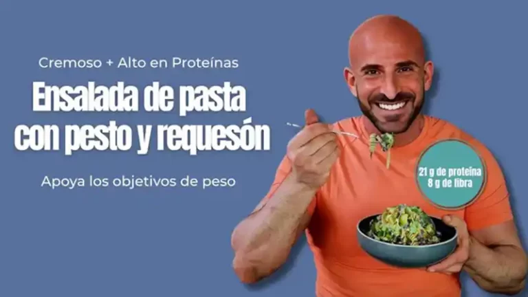 ensalada de pasta con pesto y requeson