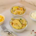 peach and pear protein pudding