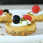 High protein mini pumpkin cheesecakes