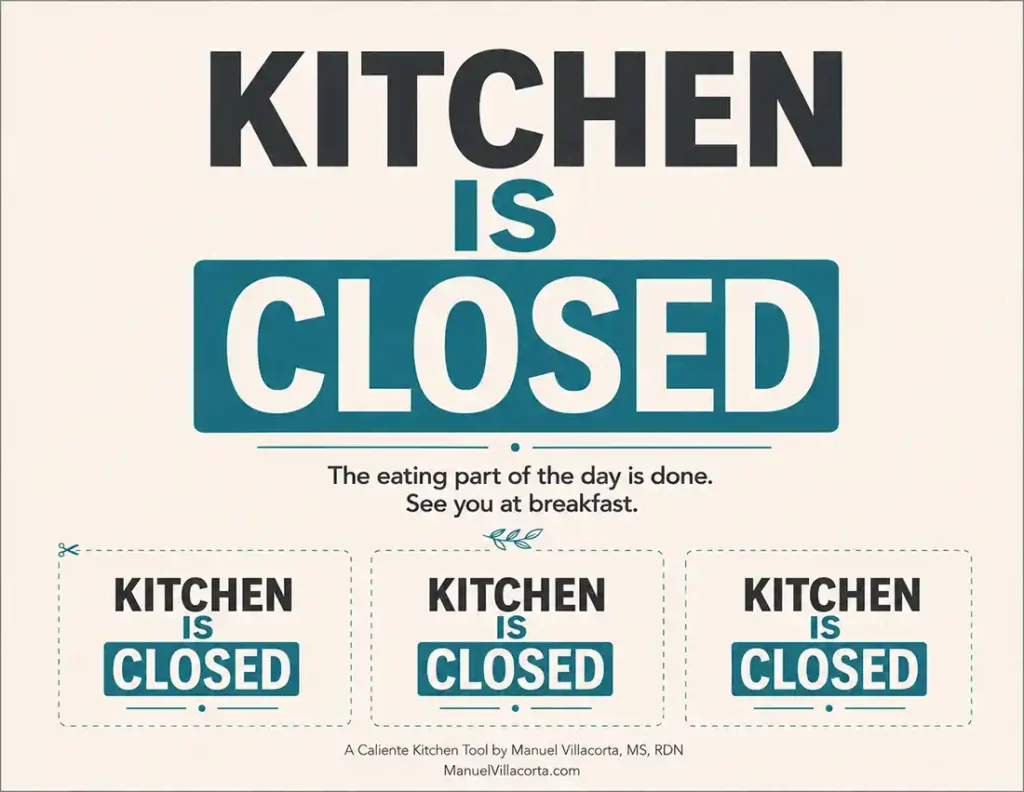 Kitchen is closed sign